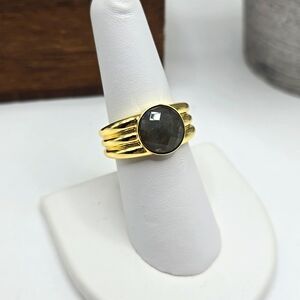 Gorjana Gold Reed Power Gemstone Ring - Labradorite BALANCE